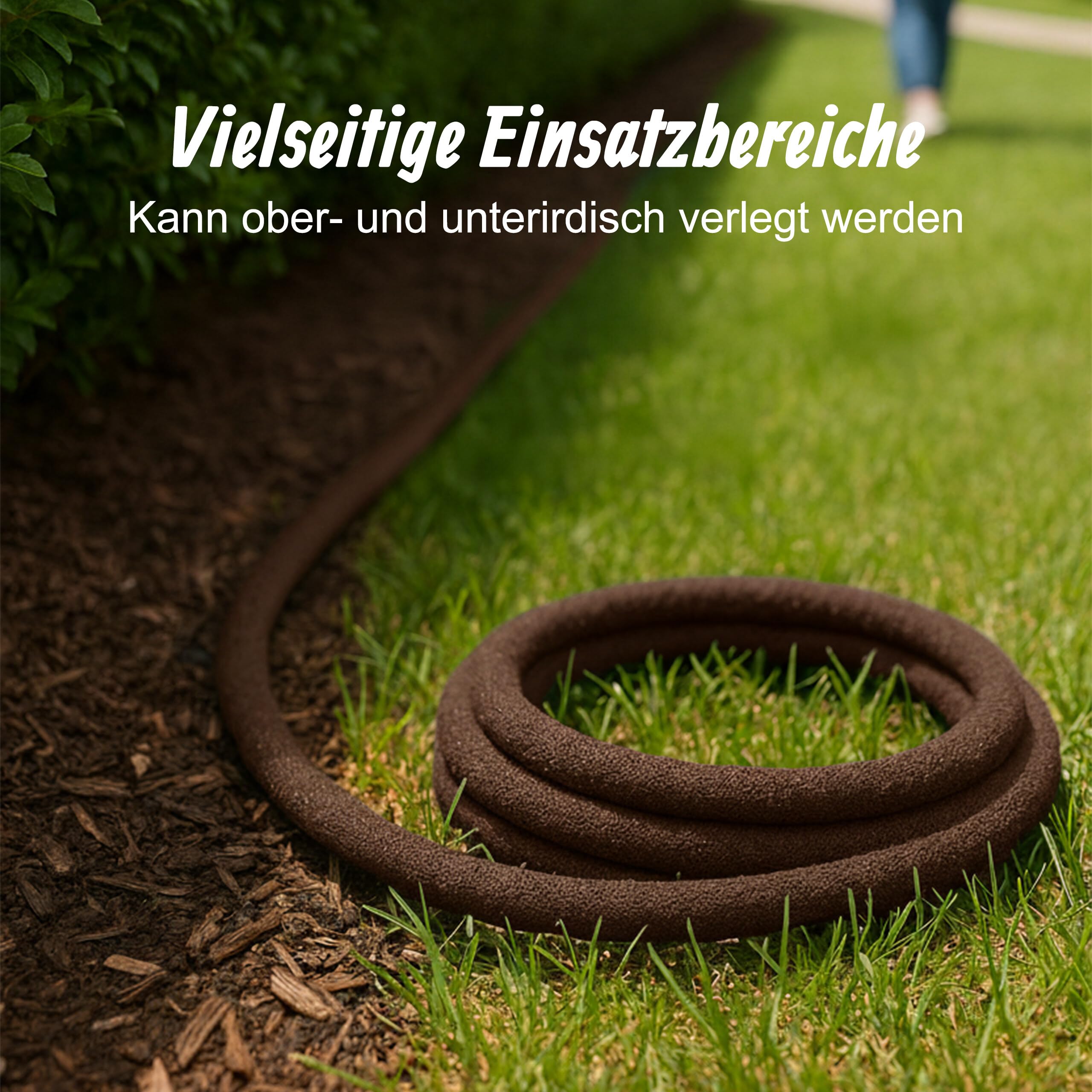Relaxdays Tropfschlauch, Bewässerung, 70 m Perlschlauch, Hochbeet & Heckenbewässerung, Bewässerungsschlauch, braun