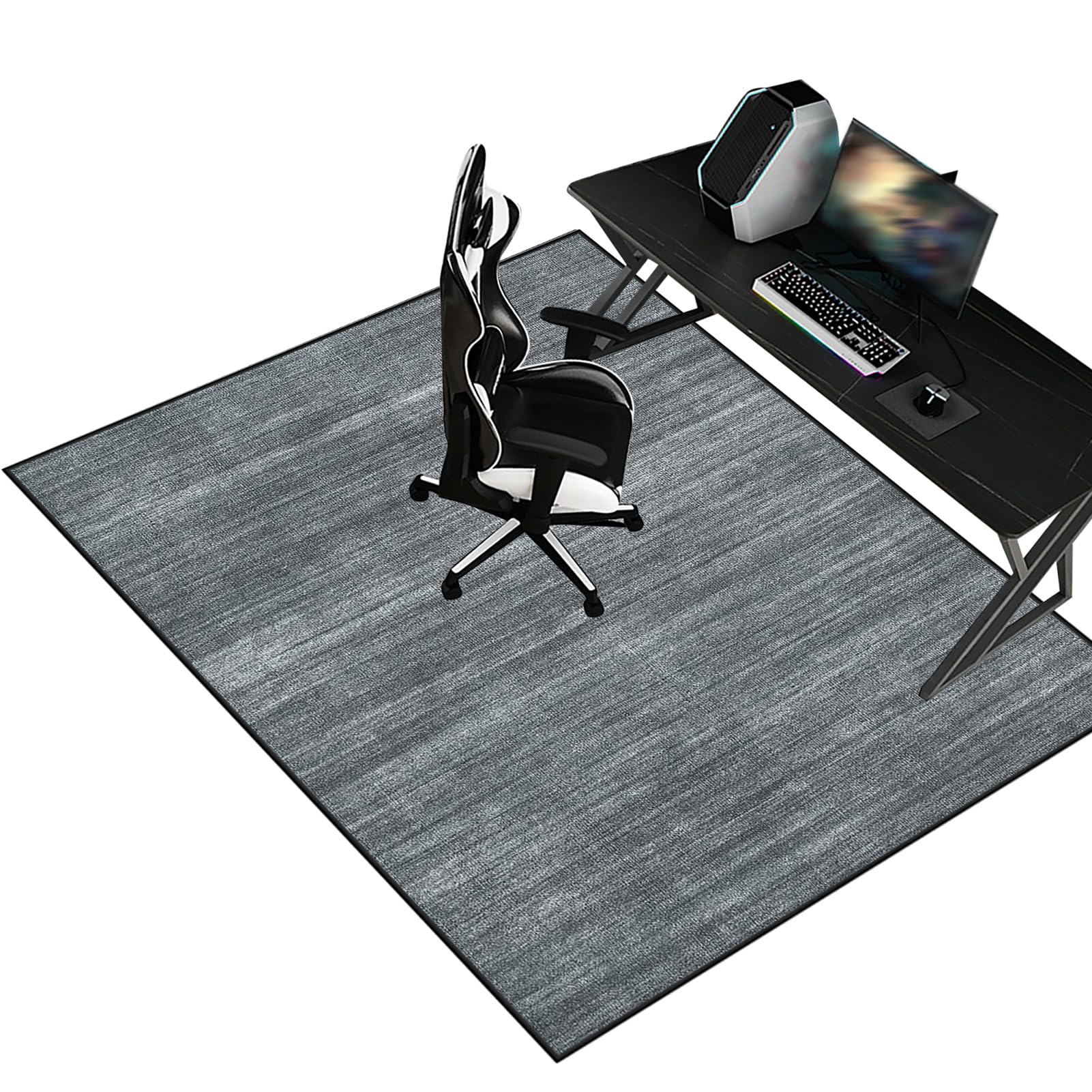Bodenschutzmatte Gaming für Hartböden & Teppich Kratzfest rutschfest Gaming Stuhl Unterlage Stuhlunterlage Gaming Bodenmatte Bürostuhl Unterlage Computerstuhl Teppiche Stuhlmatten 140 x 160 cm