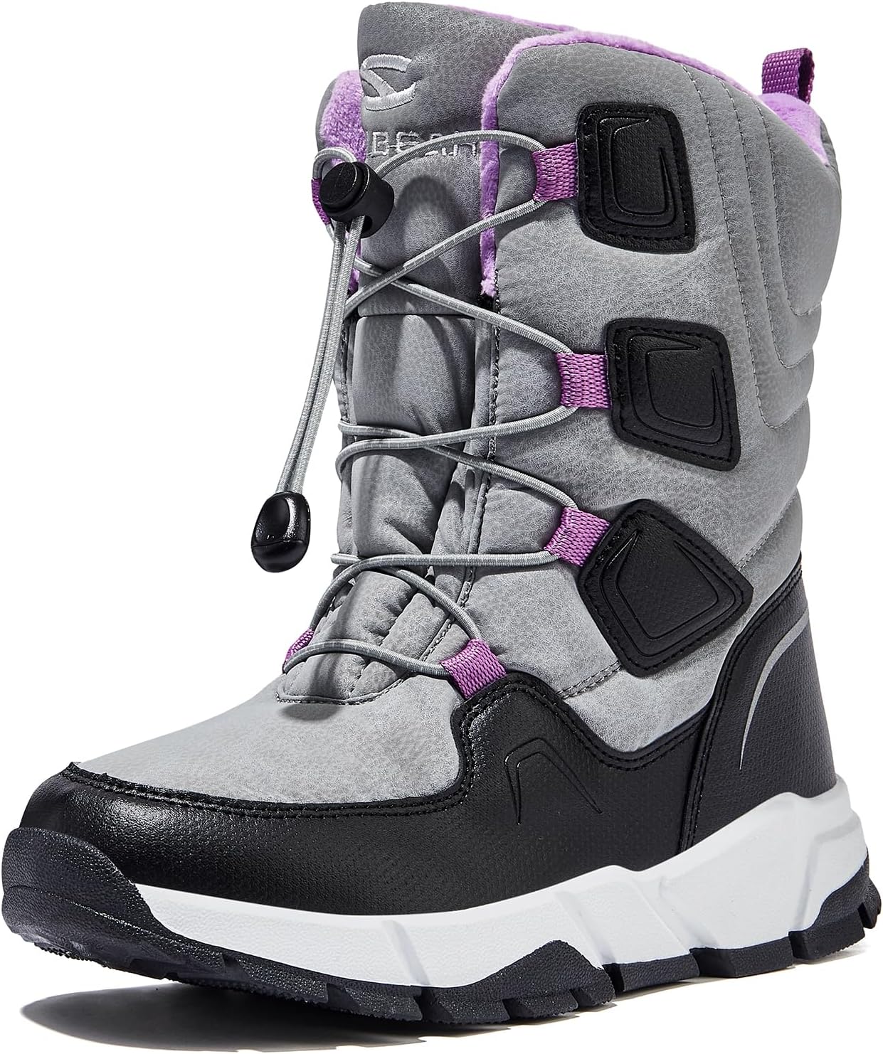 HOBIBEAR Kids Snow Boots Boys Girls Mid Calf Waterproof Warm Faux Fur Lined Insulated Winter Shoes(Toddler/Little Kid/Big Kid)