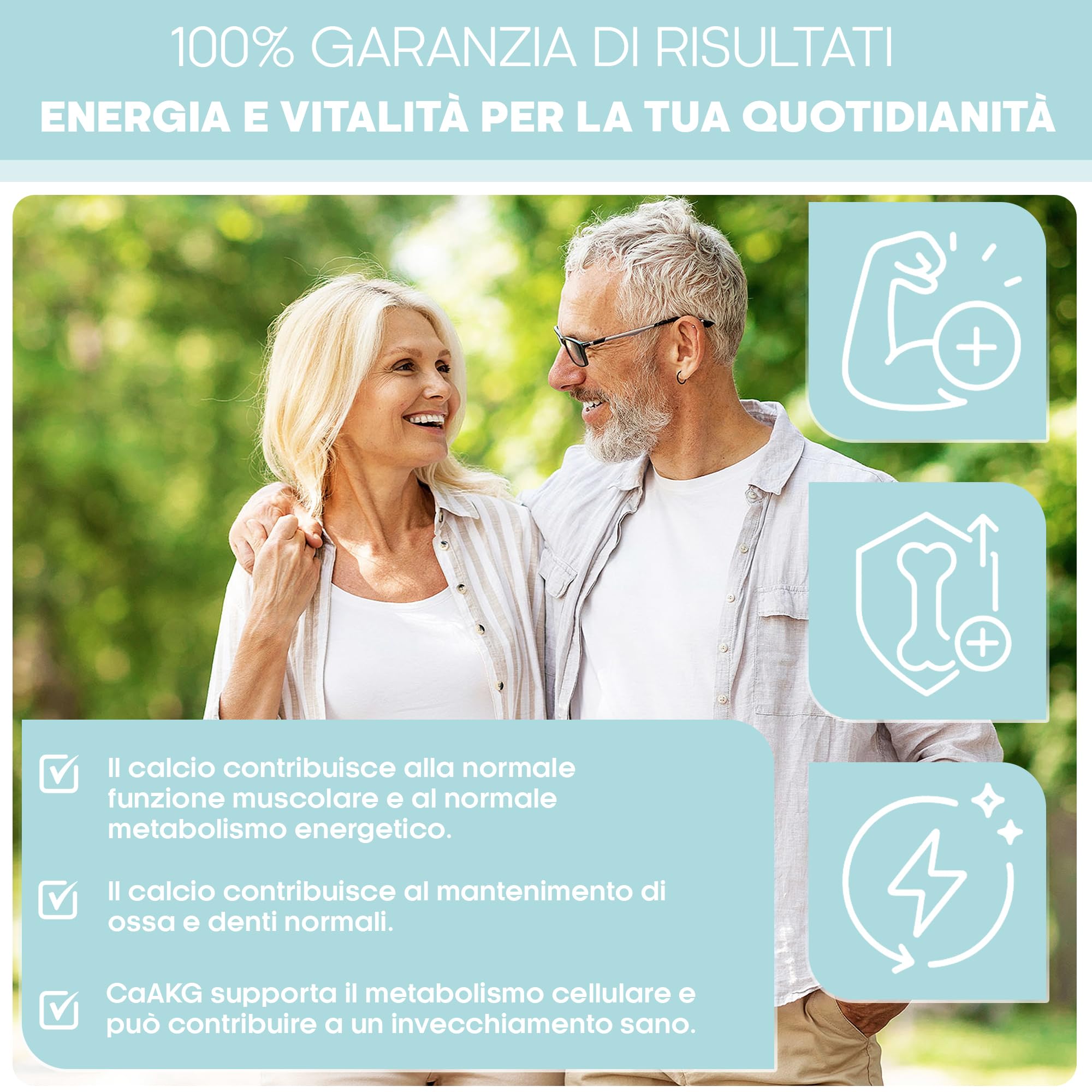 CaAKG | Calcio Alfa-chetoglutarato | 60 capsule | alta dose | 1000 mg | CaAKG di alta qualità senza additivi