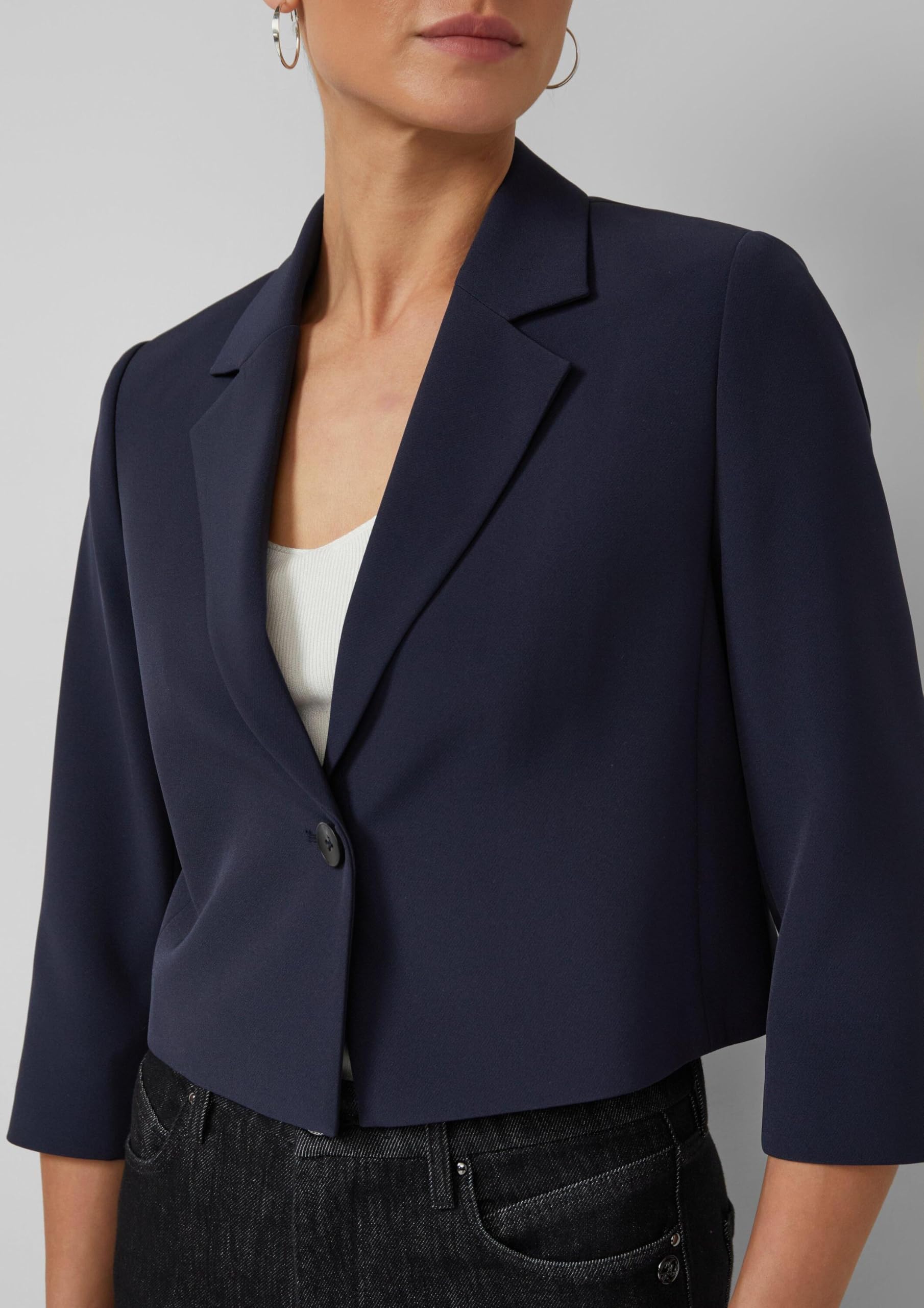 s.Oliver BLACK LABEL Damen 2179682 Cropped Blazer 3/4 Arm