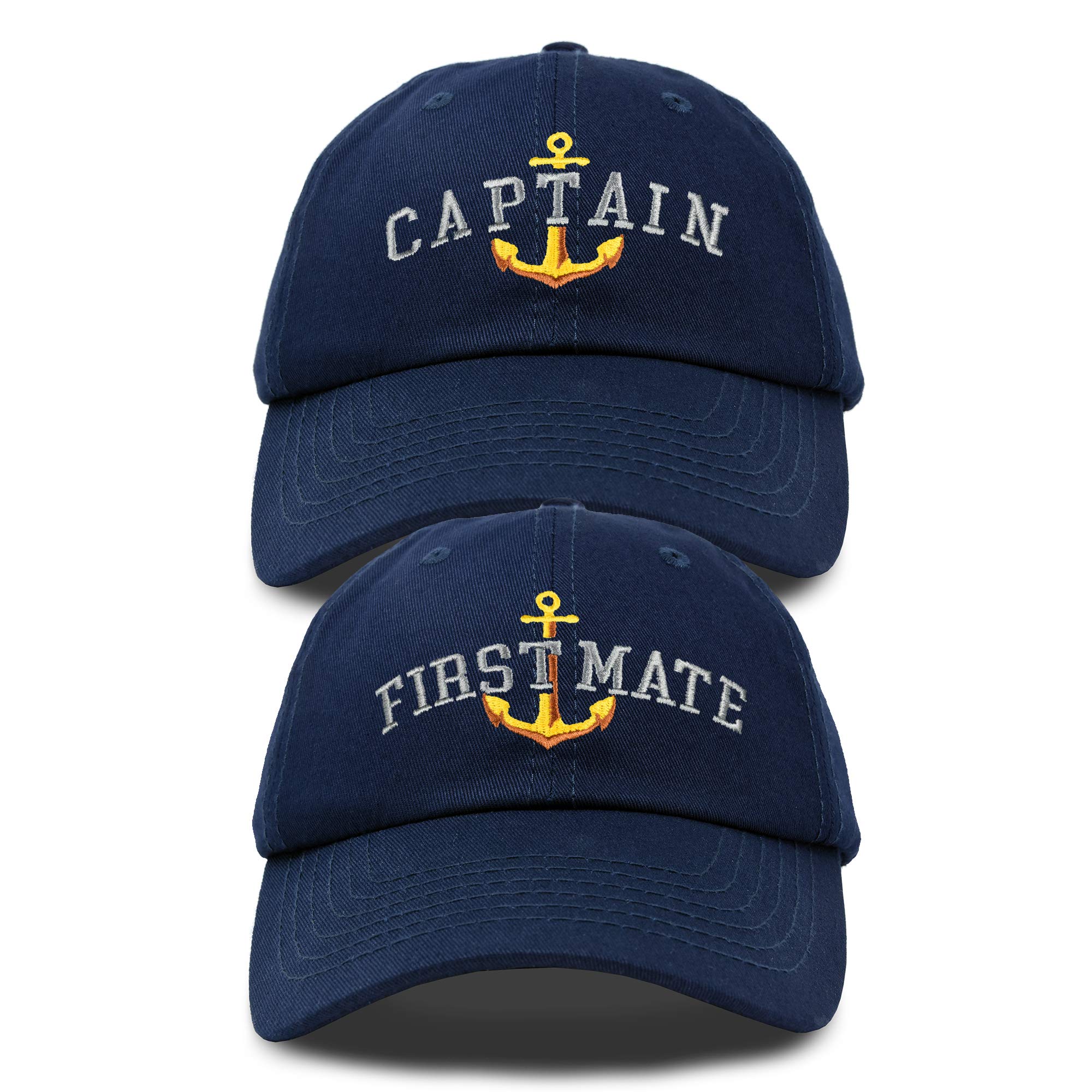 Matching Captain and First Mate Hat Set Embroidered Ball Cap