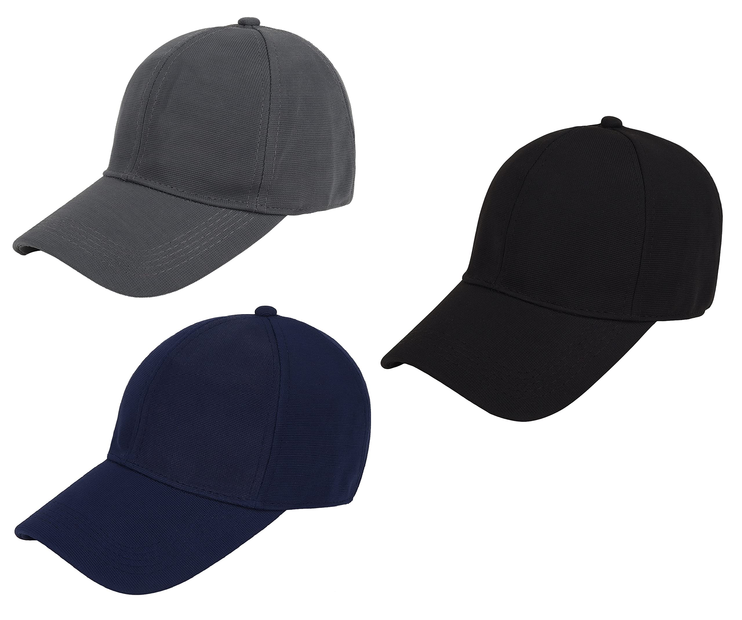 zacharias Men's Polycotton Flexi Stretch Fit Closed Back Cap fcc-02 (Pack of 3)-picture-38