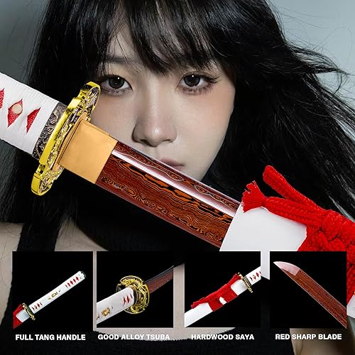 Miniatura 3 de OKSs Katana Espada Real Rayskin Saya - Espada samurái japonesa hecha a mano para cortar bambú