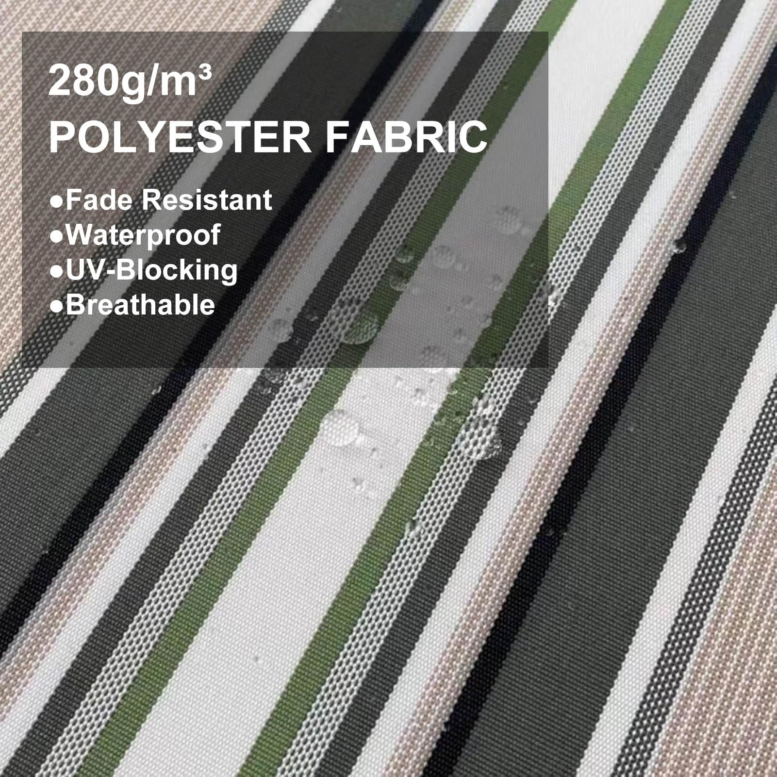 Tissu pare-soleil d'extérieur rétractable en polyester 280 g pour terrasse et terrasse 200 x 150 cm – Couverture solaire