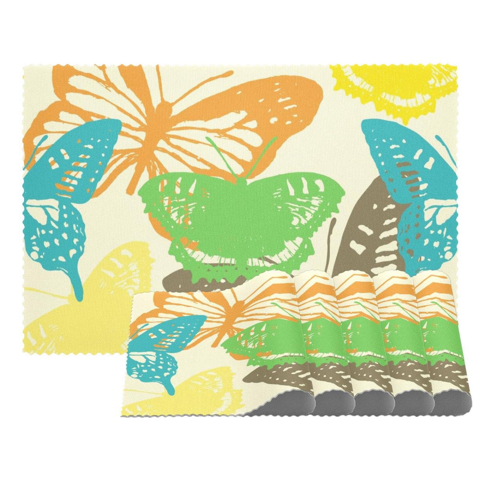 Sets de table tissu Oxford motif papillon pour embellir vos repas de fête