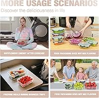 Vista 7 de 10-Pack Meal Prep Containers with Snap Locking Lids, Glass Airtight Lunch, Food Storage Containers, Microwave, Oven, Freezer and Dishwasher