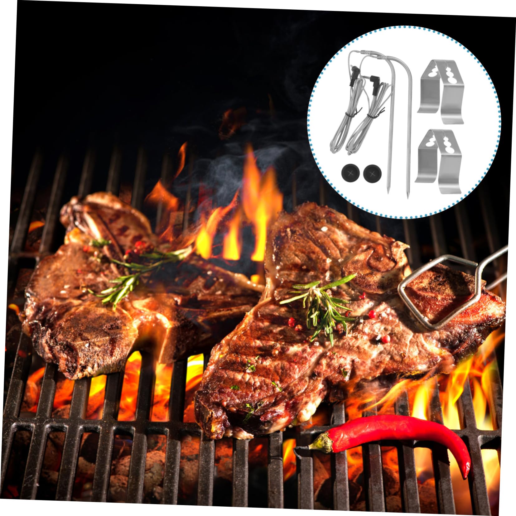 Toddmomy 4sets Termometro Per Bbq Professionale Inossidabile Con Probe Alta Precisione Termometro Da Cucina Per Grigliate Cottura e Picnic Strumento Alimentare Per Amanti Del Barbecue