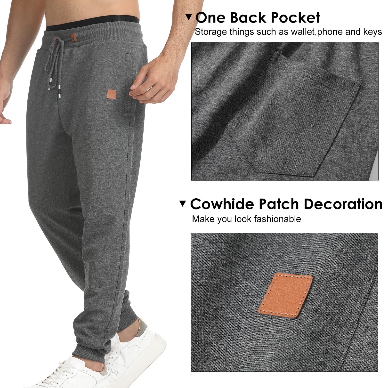 Suwangi Uomo Pantaloni Jogging Pantaloni Tuta Palestra Allenamento Running Sportivi Affusolati Joggers Corsa con Tasche Zip