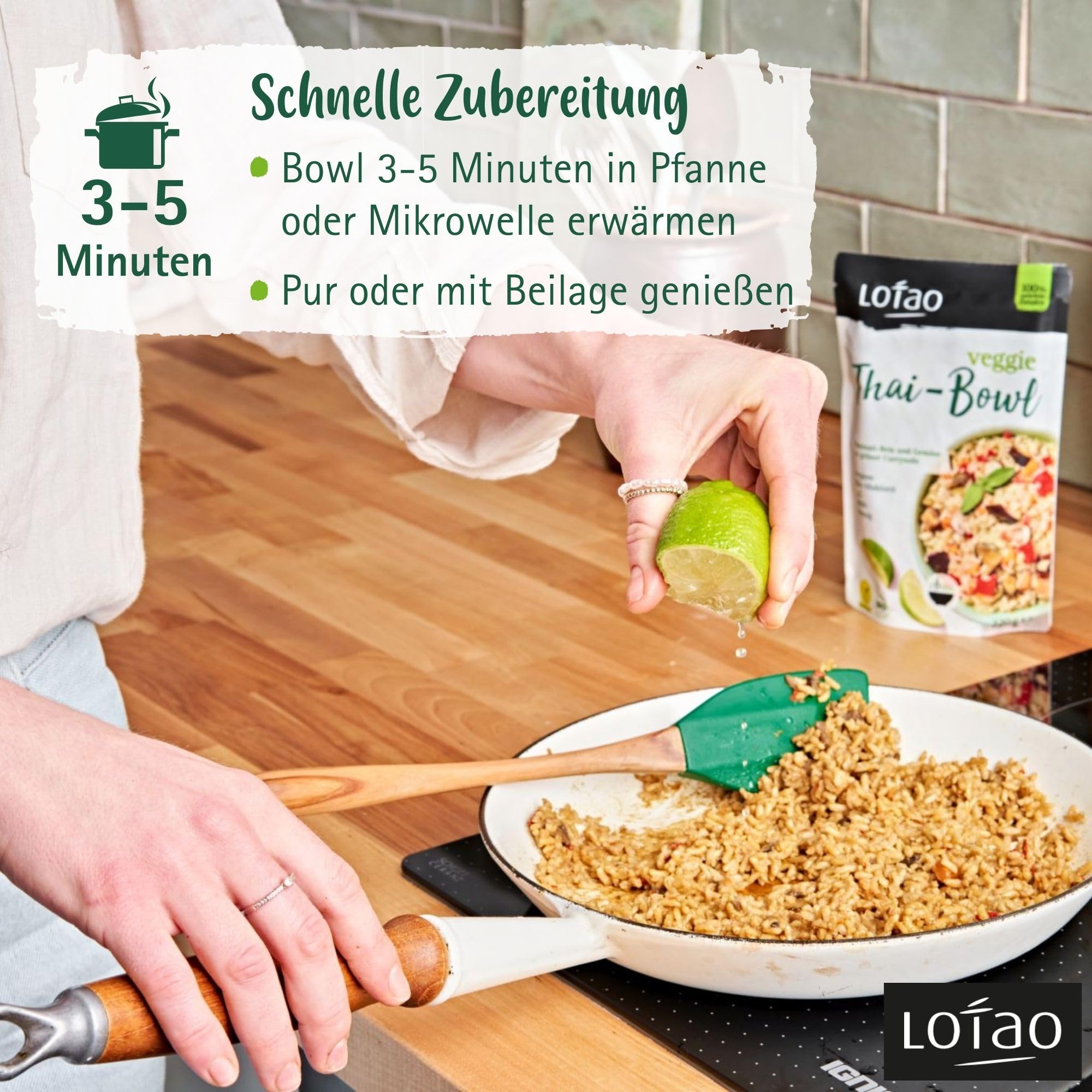 LOTAO Vegane Fertiggerichte - Bowl Box: 8 BIO-Gerichte ohne Zusätze und Soja | Schnell und praktisch: Fertigessen für Mikrowelle und Pfanne | Vegane Lebensmittel in Geschenkbox