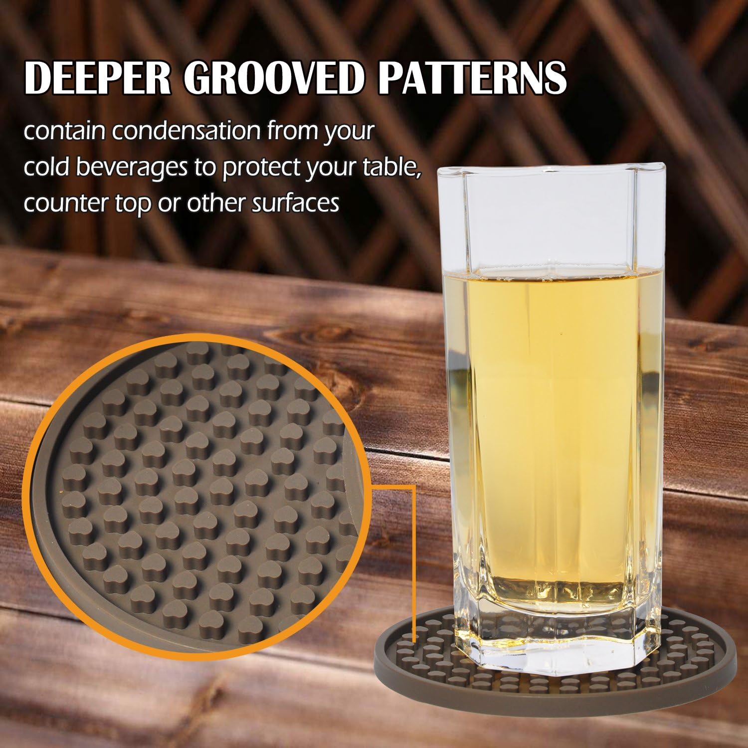 Exclusive Special Mofason Coasters for Drinks Absorbent with Holder, Silicone Drink Coasters Set of 6 – Heat Resistant Waterproof Large Coffee Table Rubber Coaster for Furniture Protection (Brown) New Product Mofason Coasters for Drinks Absorbent with Holder, Silicone Drink Coasters Set of 6 – Heat Resistant Waterproof Large Coffee Table Rubber Coaster for Furniture Protection (Brown)