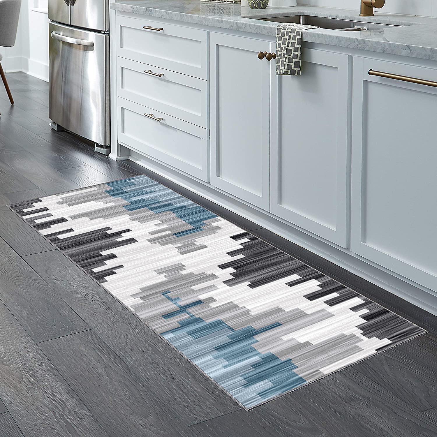 Tappeti Salotto Moderni Tappeti Cucina, Antimacchia Lavabile Adatto per Cucina e Bagno 80x300cm
