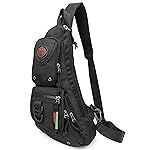 NICGID Sling Backpacks, Sling Chest Bag Shoulder Crossbody Bags for Men Women Outdoor Travel (Black-365)