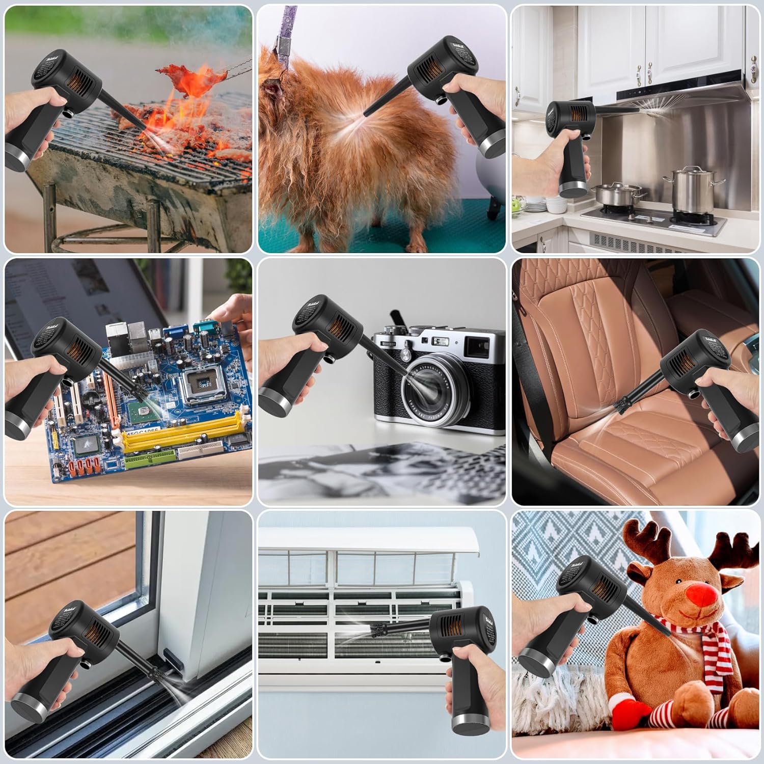 Air Duster, Handheld Cordless Air Duster, Air Blower Rechargeable, Electric Compressed air Gun Battery Operation, for Cleaning Computer Keyboard Camera Lego Toys.