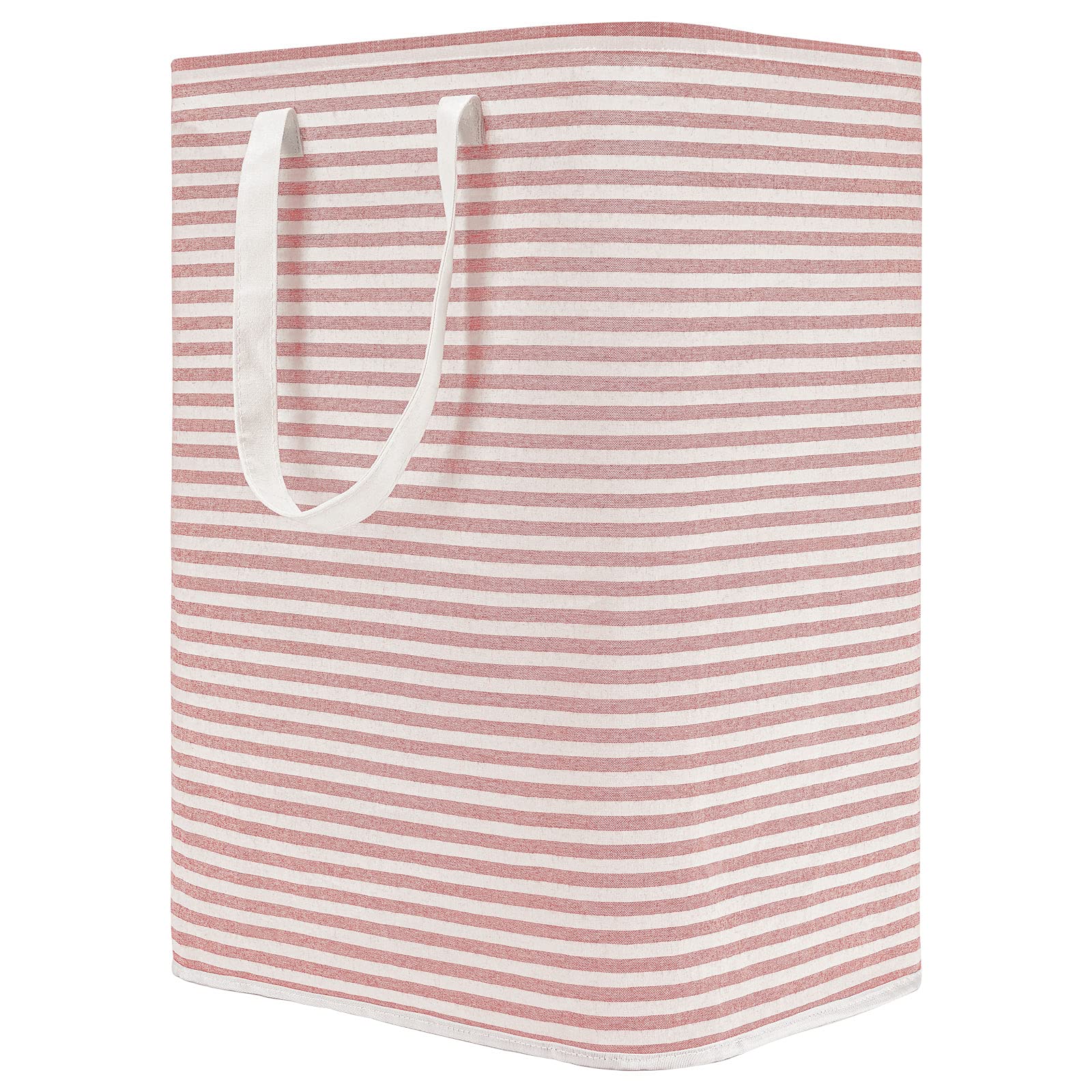DOKEHOM 80L Freestanding Laundry Hamper with Handle, Collapsible Large Cotton Storage Basket for Clothes (Pink)