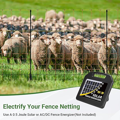 Miniatura 19 de Red eléctrica de 35.4 pulgadas de alto x 164 pies de largo, red eléctrica con postes y estacas de doble pincho, red eléctrica portátil para patios