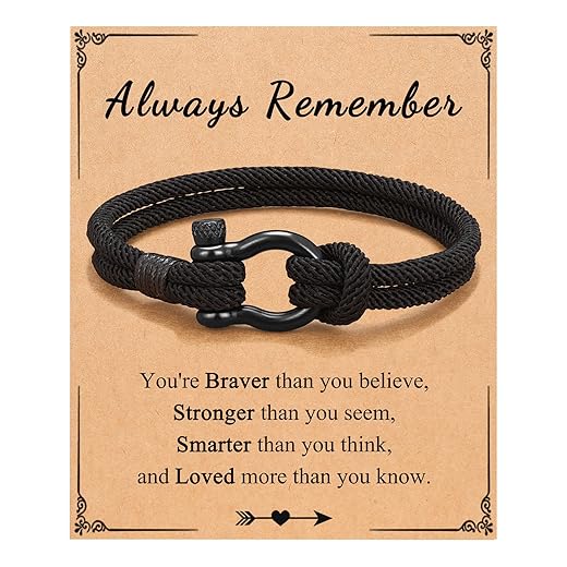 PINKDODO To My Boys Bracelet Gifts for Son Grandson Nephew Brother Bracelets Birthday Graduation Christmas Gifts for Teen Boys