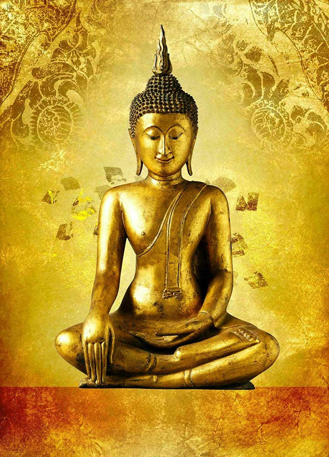 Rifosa A2 6"X8" Golden Buddha Tin Metal Sign Wall Art Plaque Garden House Signs