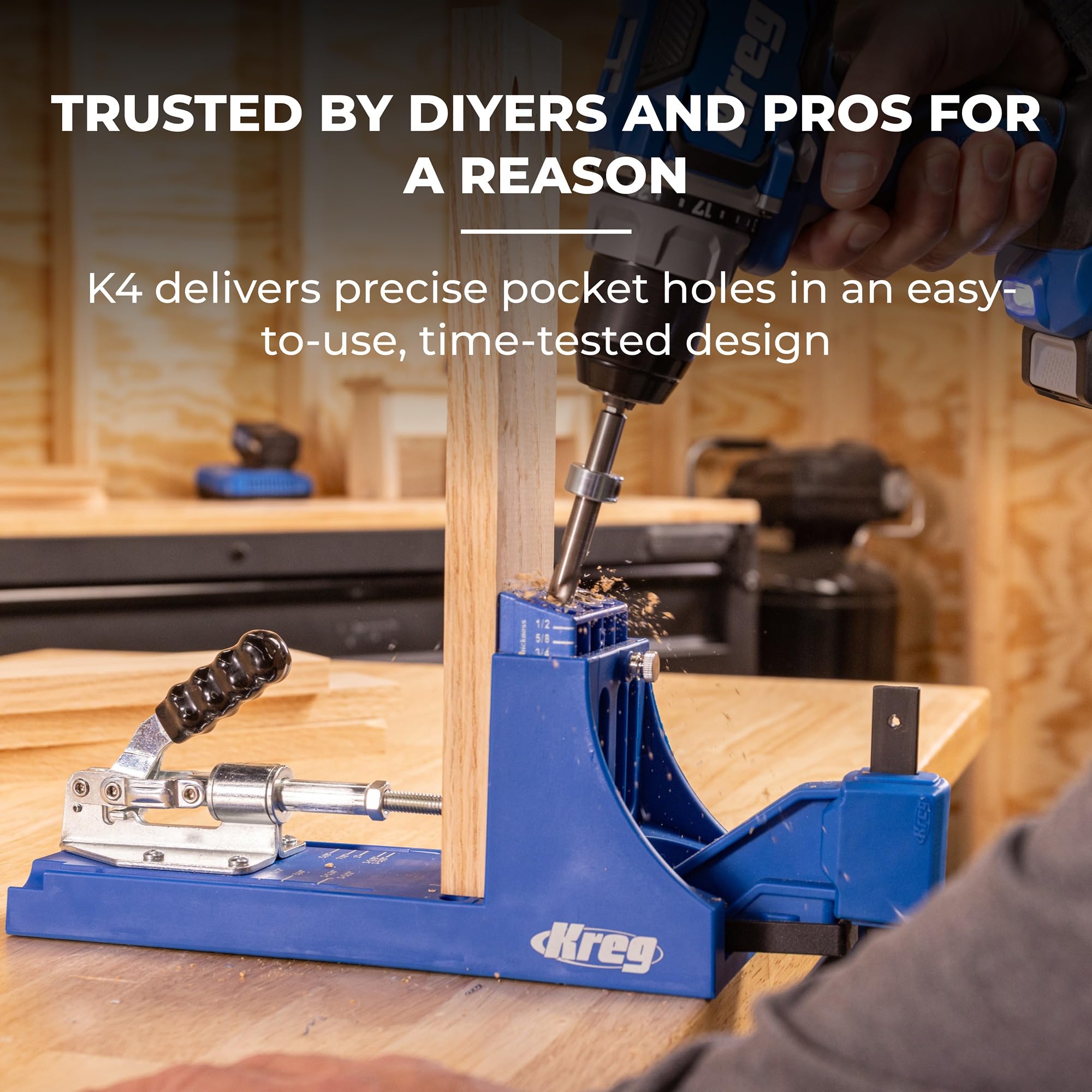 Kreg K4 Pocket Hole Jig - Adjustable, Versatile Jig for Strong 