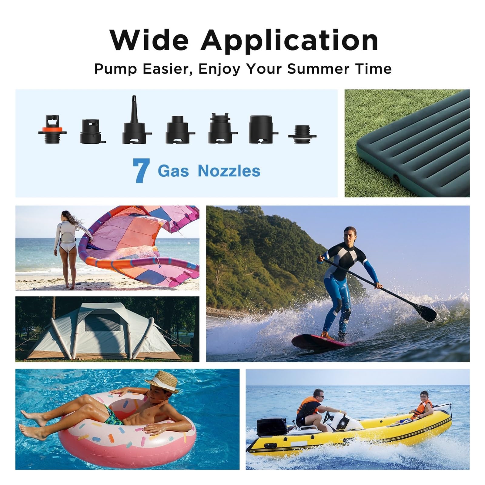 Pompa Ricaricabile, Accessori For Barche, Stand Up Paddle, Gonfiabile In PVC Senza Fili For Kayak, Surf, Kite, Materassino, Tenda Inflazione Rapida