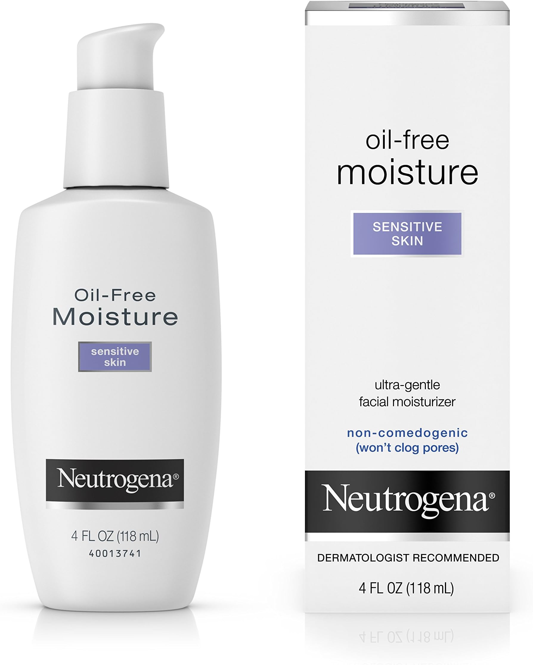Neutrogena Oil Free Moisture Daily Hydrating Facial Moisturizer & Neck Cream with Glycerin - Fast Absorbing Ultra Gentle Lightweight Face Lotion & Sensitive Skin Face Moisturizer, 4 fl. oz