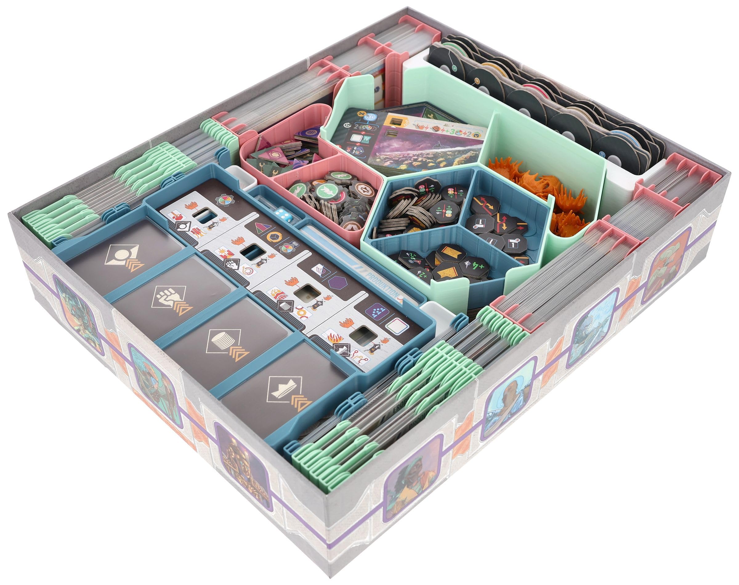 Feldherr Organizer kompatybilny z Voidfall - Insert + Game Aid dla Core Game Box (Retail Edition) - Uchwyt na karty ze stojakiem - Tacki dla graczy i na żetony - Szybka konfiguracja gry