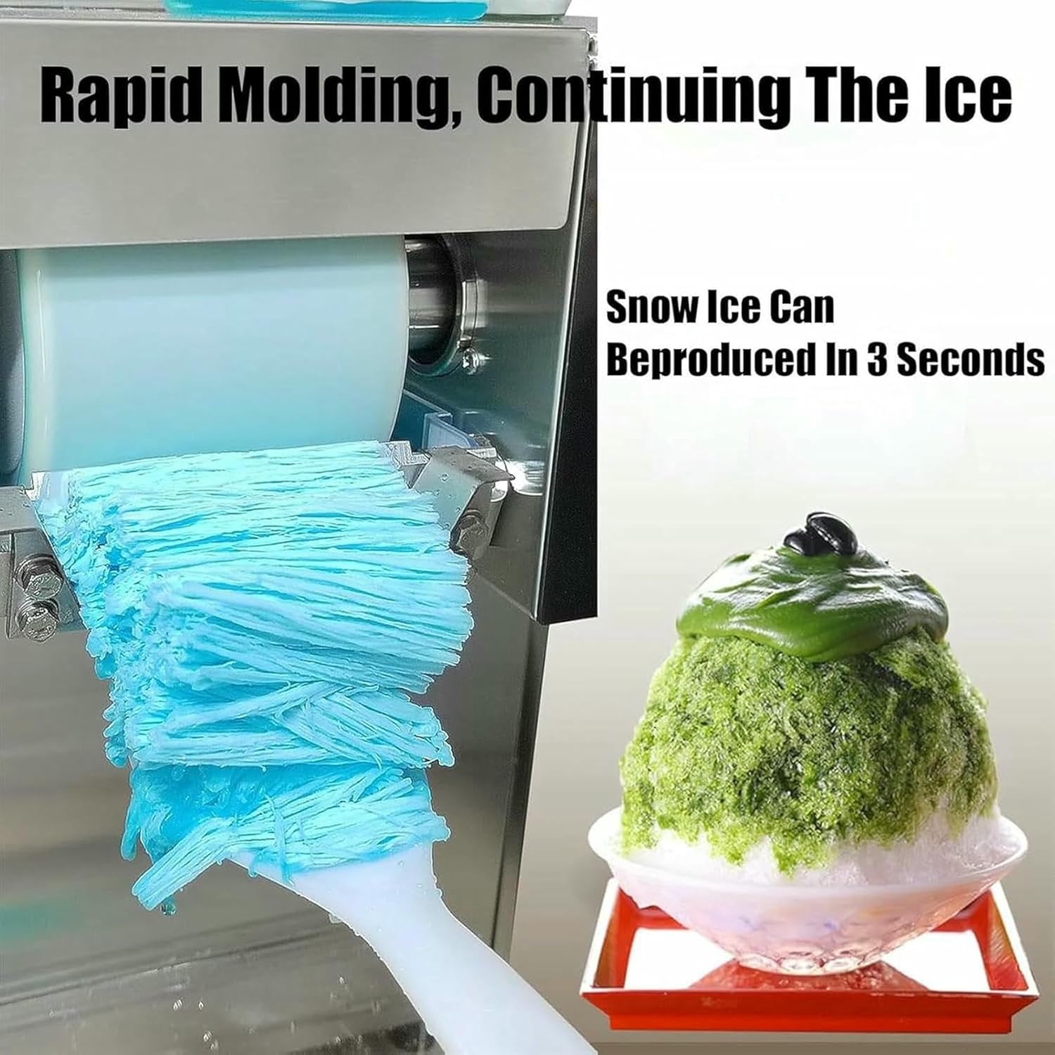 Mini Snow Ice Maker Shaver Machine, Europe Snowflake Ice Machine, Snowflake Ice Shaving Machine (60KG)