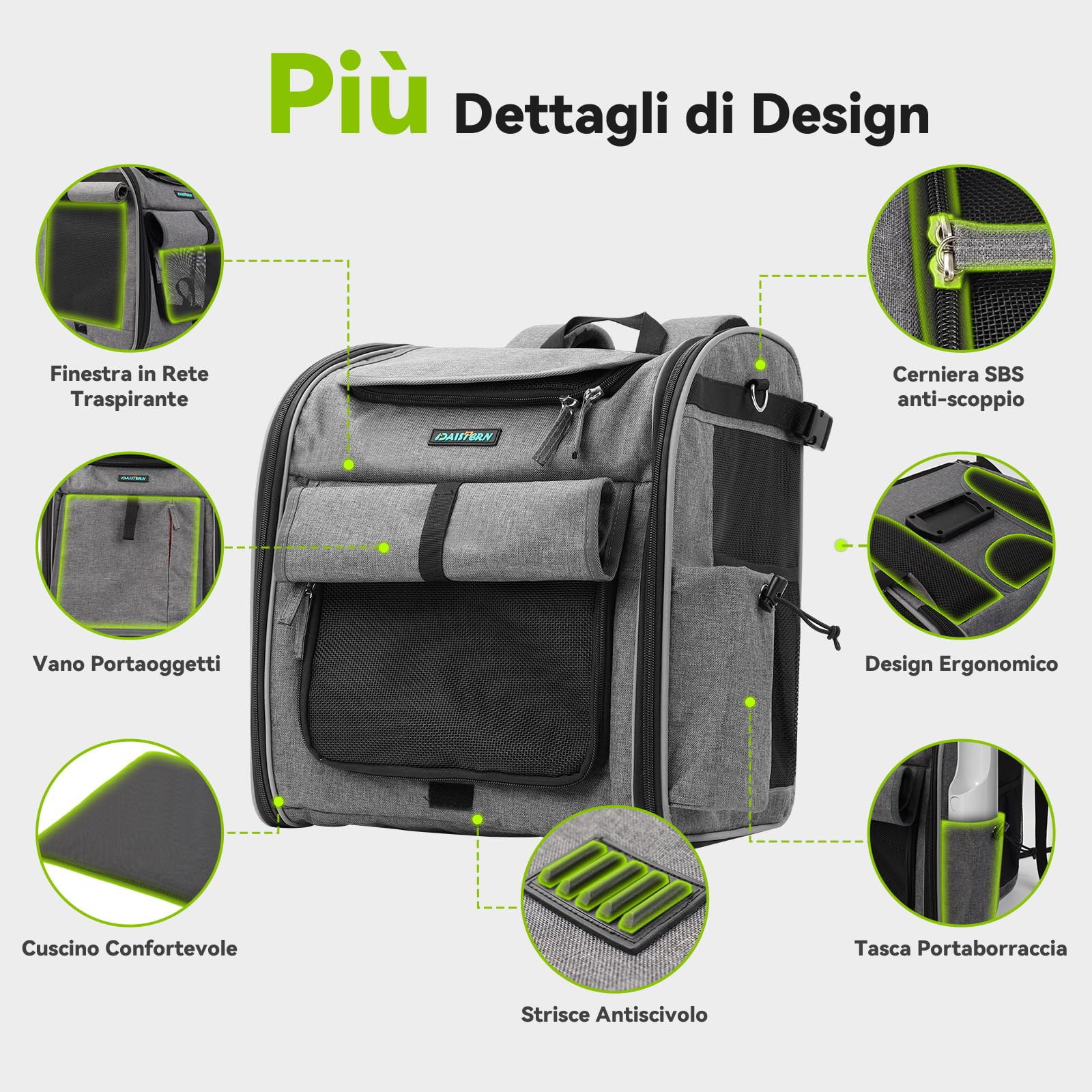 Cestino anteriore per cani, 4 in 1, pieghevole, per animali domestici, borsa a tracolla, sedile auto con supporto a L resistente, diametro 3,38 cm, cuscino impermeabile e strisce riflettenti