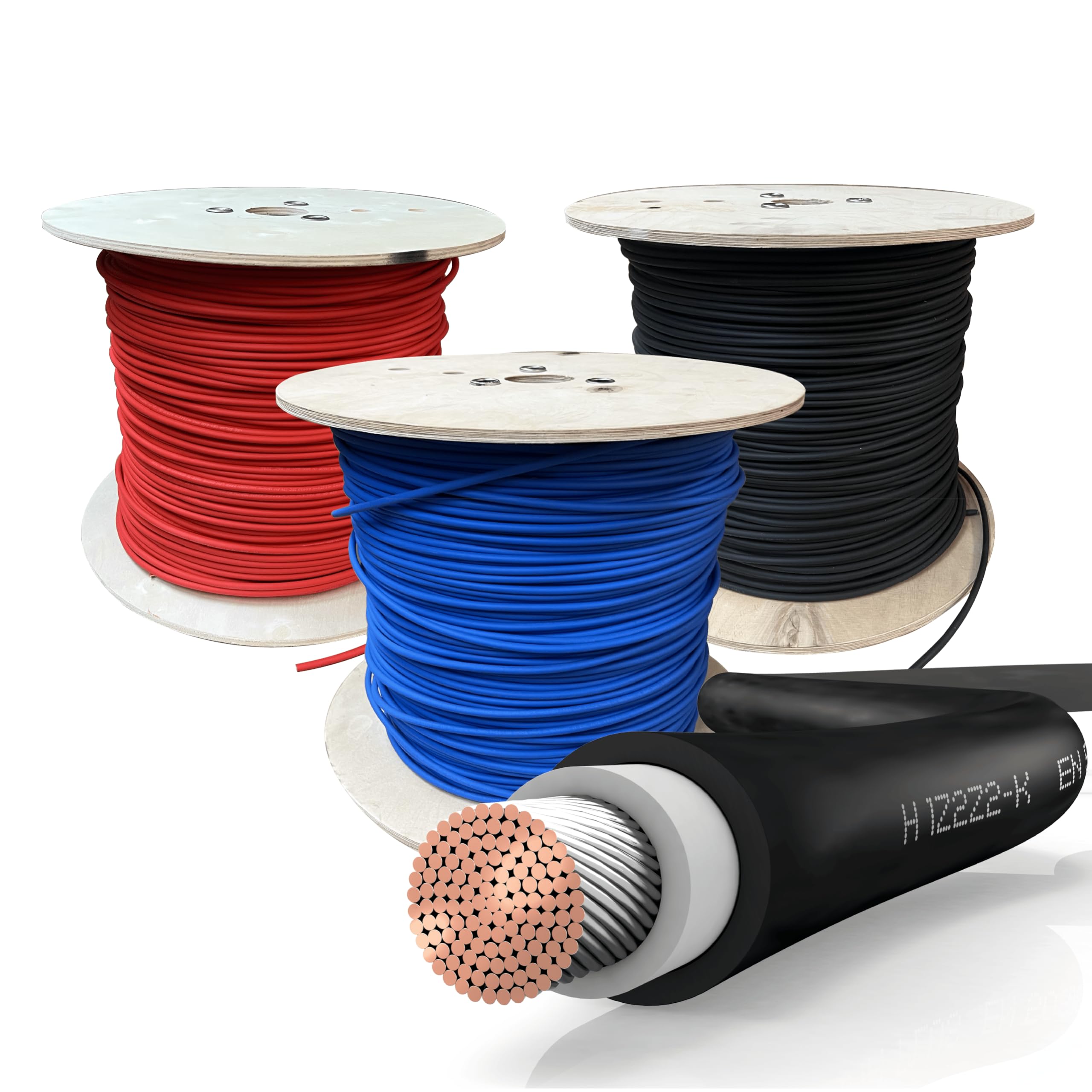 SOLARTRONICS Meterware Solarkabel 6mm² 500m Flexibel, Robust, Blau | PV Kabel Verlängerung für Solaranlage, H1Z2Z2-K, UV-Beständig, Wetterfest, Flexibel, TÜV Rheinland, Made in Germany