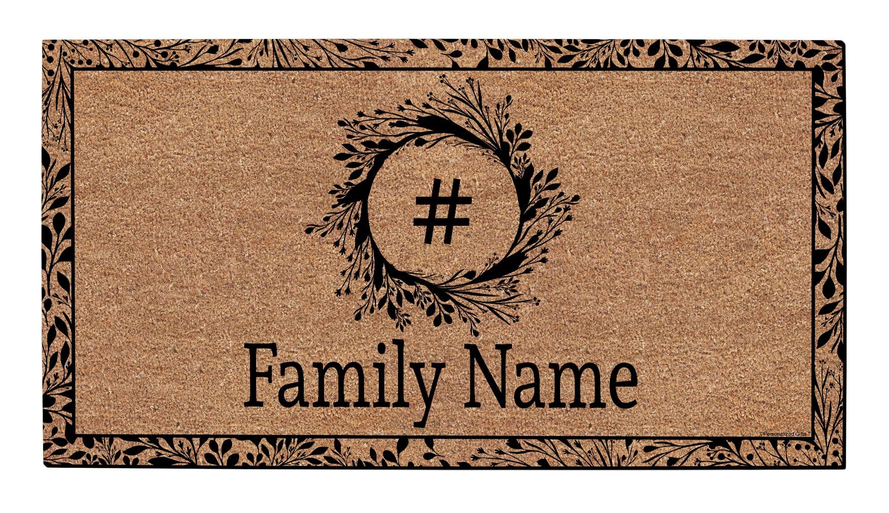 Custom Wedding Gift Initial & Text Personalized Welcome Mat Personalized Doormat Simulated Coco Coir