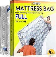 Vista 14 de Bolsa de plástico para colchón para mudanza y almacenamiento, funda impermeable para colchón, protector de colchón para suministros de mudanza