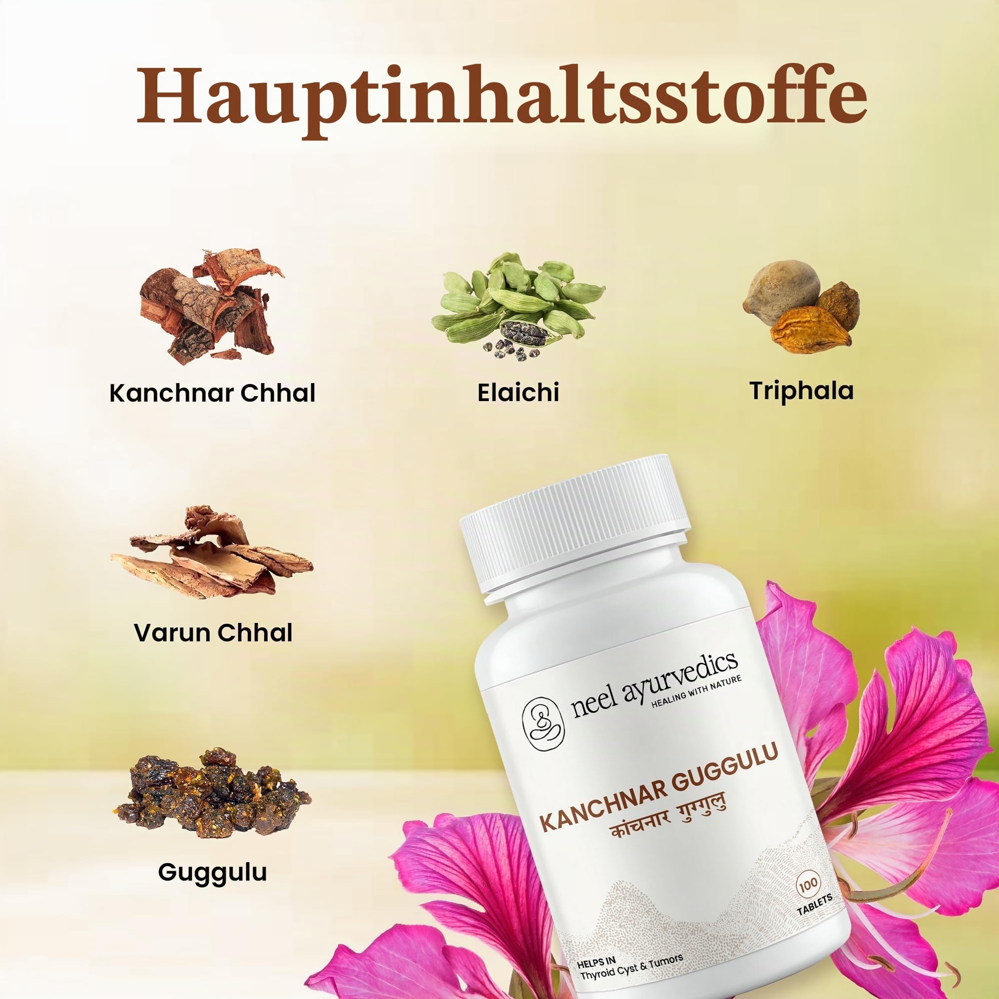 Kanchnar Guggulu – 300 Guggul-Extrakt kapsel. Natürliche Kräuter für Detox, Schilddrüse, Hormone, Verdauung & Stoffwechsel. Hochwertige, vegane Ayurveda-Formel ohne Zusätze