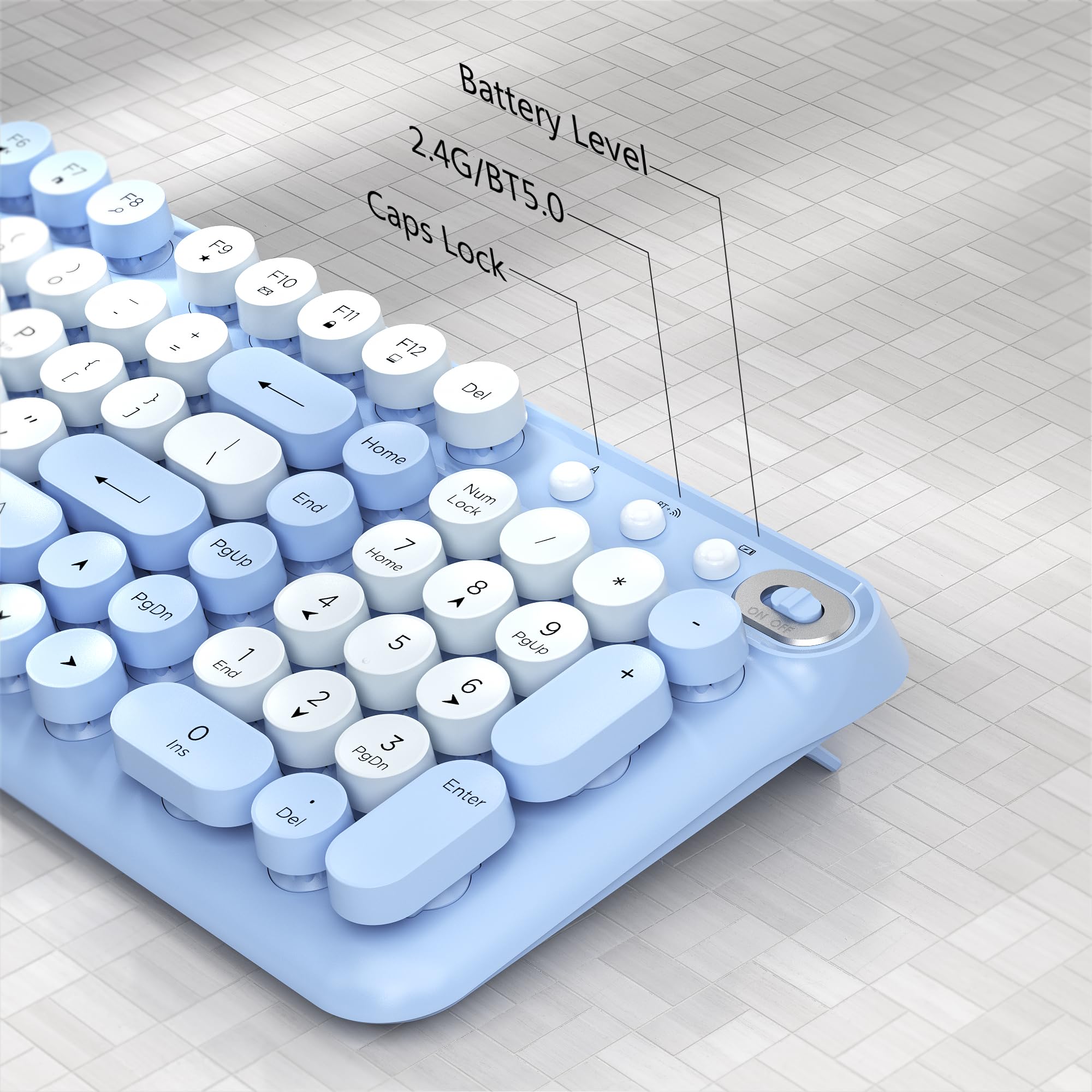 Amazon.com: Links9+ Wireless Bluetooth Keyboard, 2.4GHz Receiver