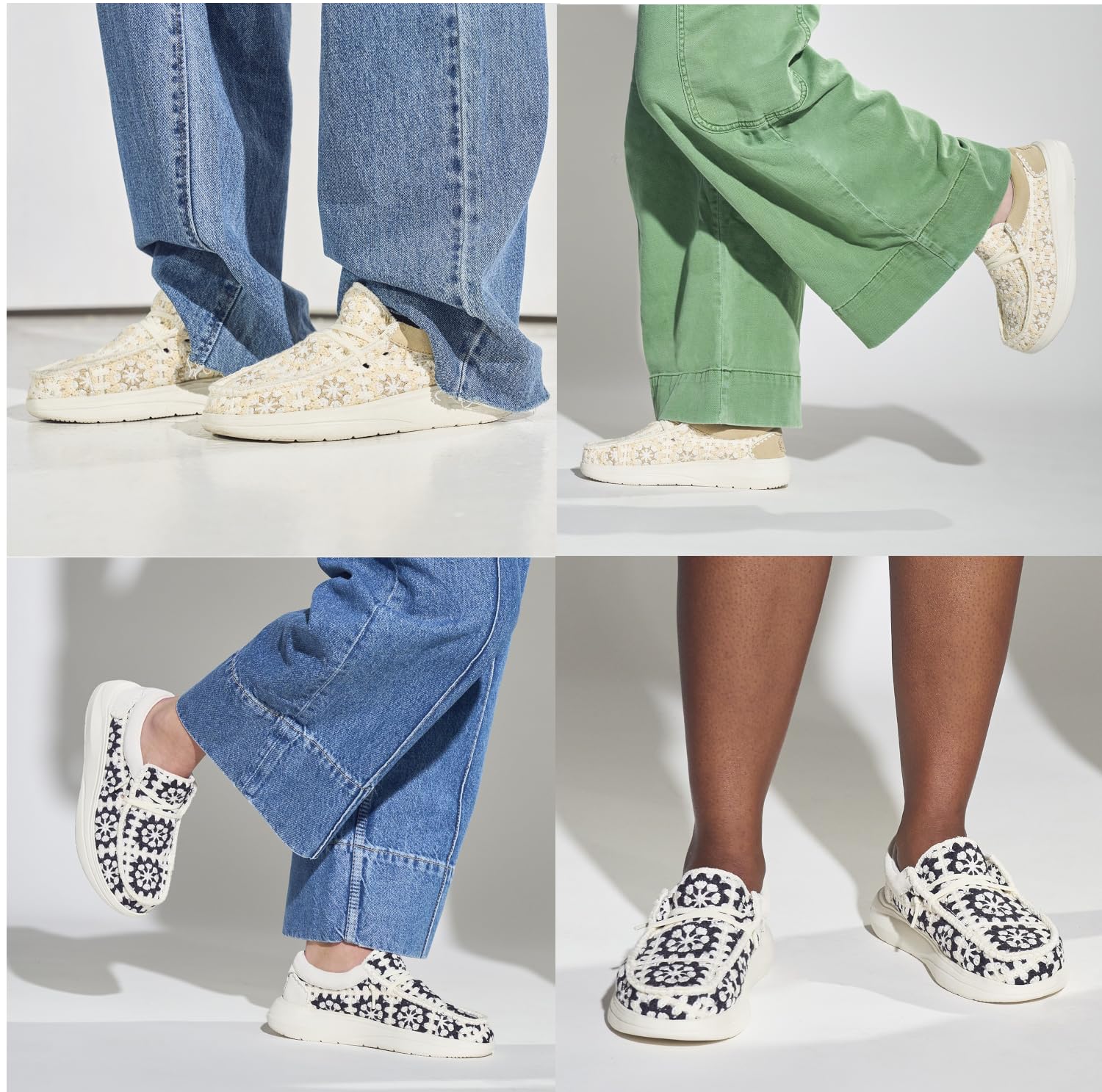 HEYDUDE Wendy Comf Cottage Crochet, Chaussures Mocassin Mode Casual