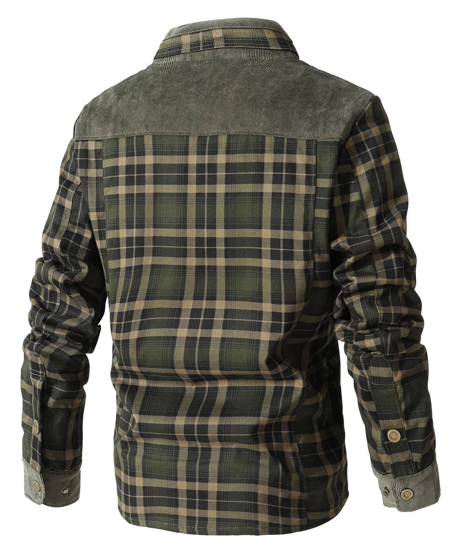 HYPESTFIT Uomo Giacca Flanella Pelliccia Foderato Pulsante Caldo Lumberjack Pile Imbottito Manica Lunga Casual