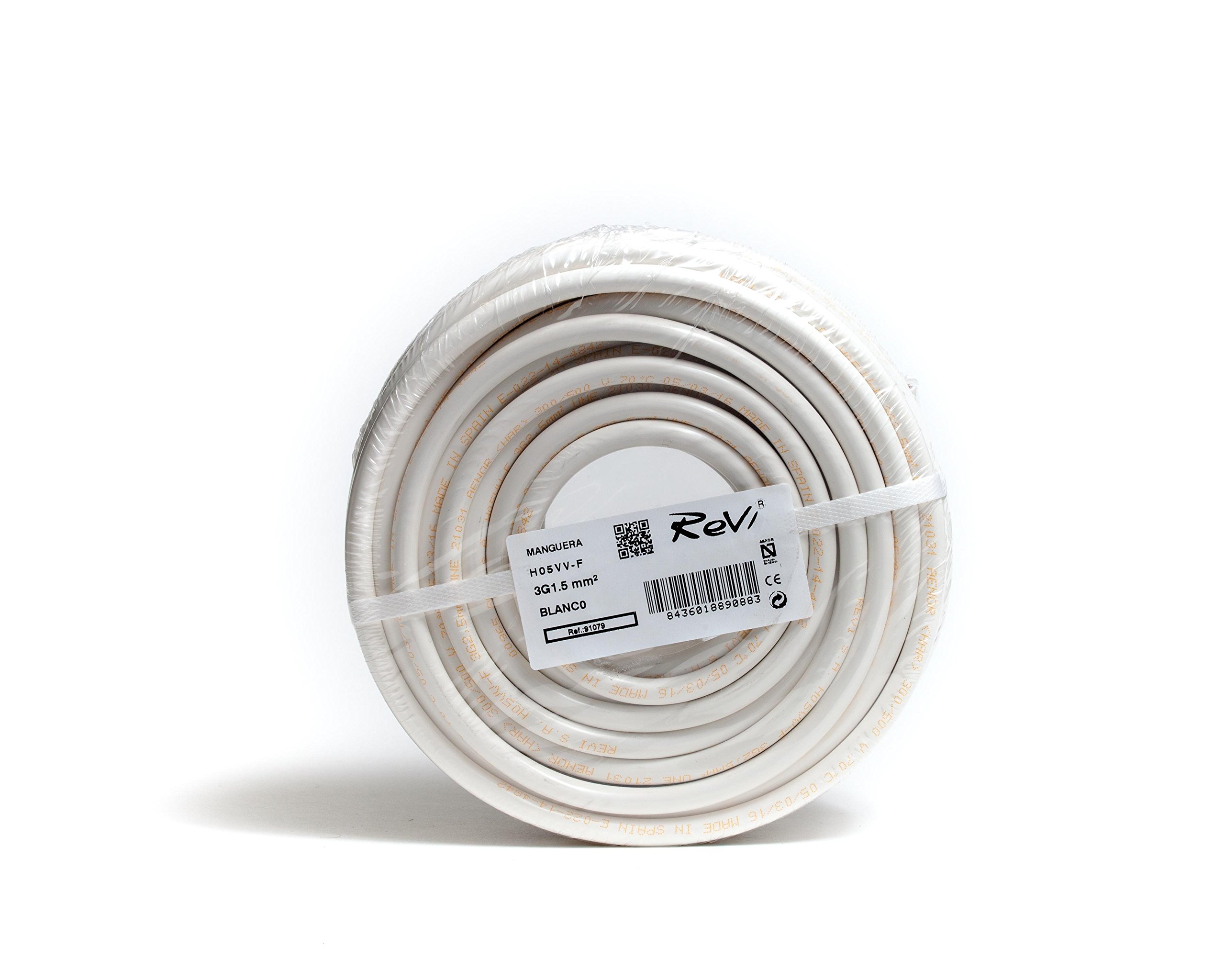 Cable H05VV-F Manguera 3x1,5mm 100m (Blanco)