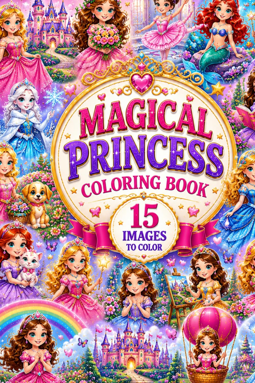 MAGICAL PRICESS COLOURING BOOK: Fun, Easy and Adorable Princess Coloring Pages Filled with Fairytale Magic, Friendship and Imagination