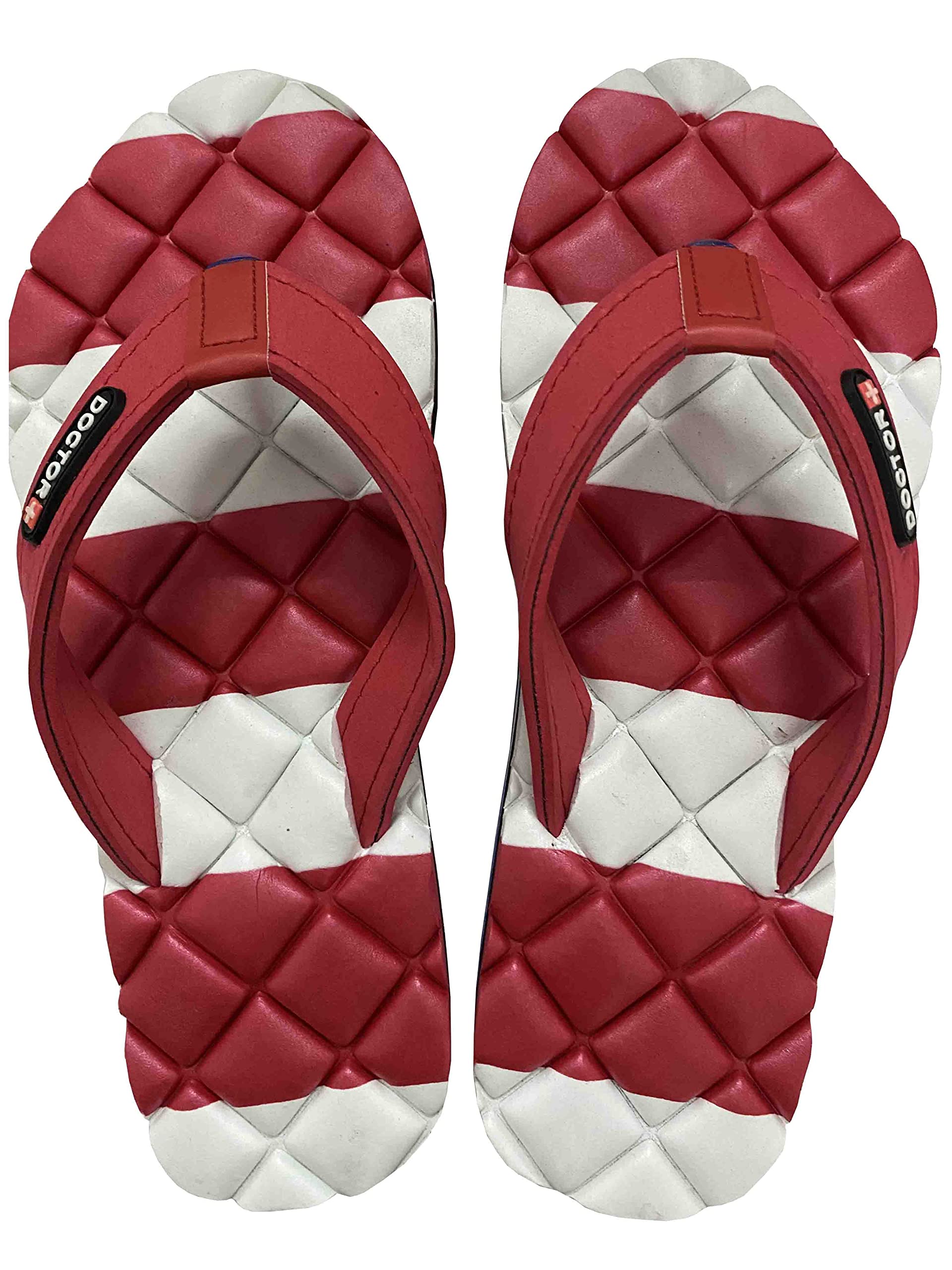 Doctor Verified Foot Massage Extra Soft and Diabetic Care Comfort House Slippers for Women. RED-White - 4 UK (B09W26HR6D) Amazon Price History, Amazon Price Tracker