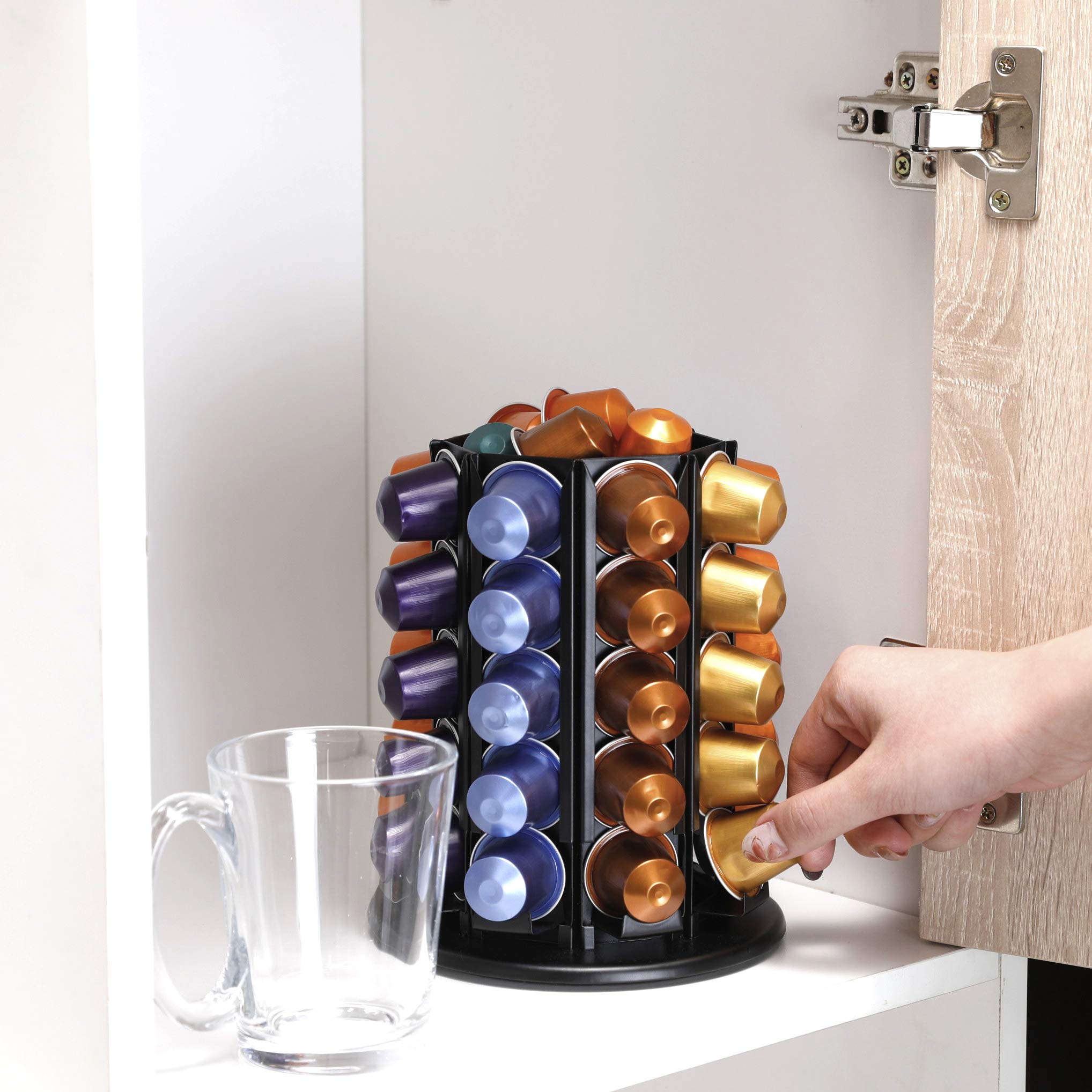 Soporte de almacenamiento para cápsulas de café Originaline para 40 cápsulas Nespresso Organizador de cajones (carrusel - 50+ vainas)
