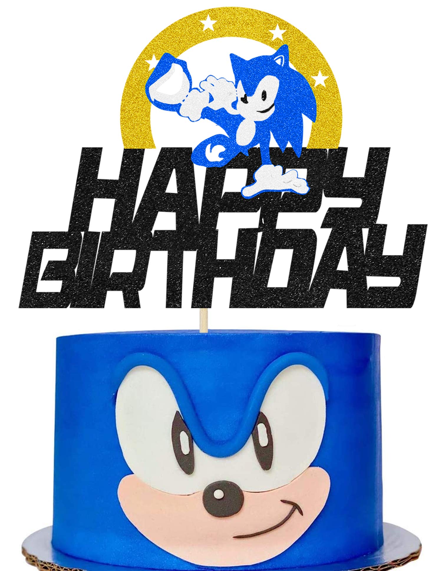 KAPOKKU Cartoon Cake Decorations for Sonic the Hedgehog Cake Toppers Birthday Party Supplies Cupcake Topper Boys Decor