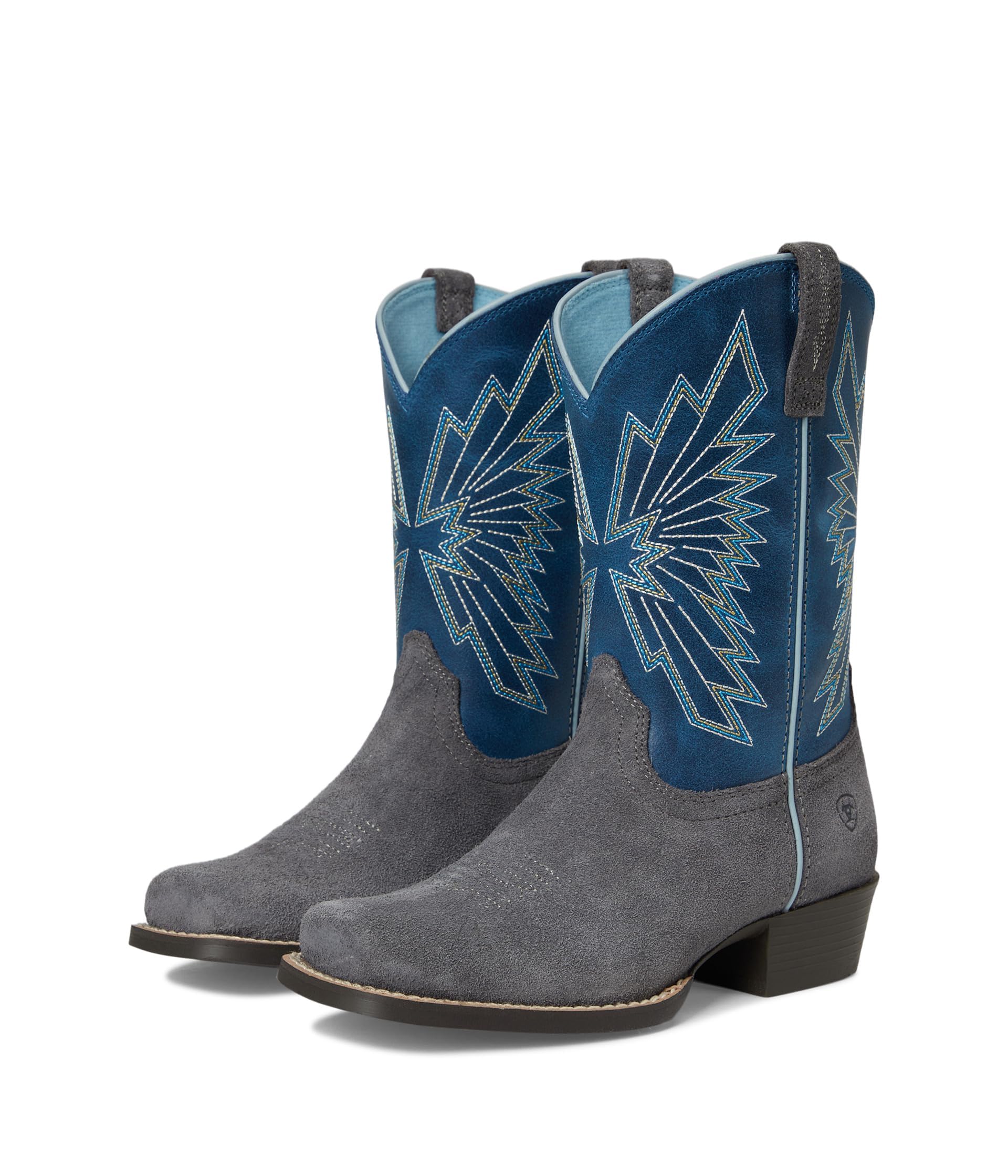 Ariat Youth Decatur Western Boot, Mineral Suede/Downpour, 5.5