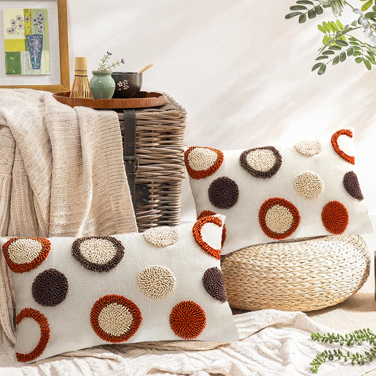 Kit 2 Capas de Almofada 30x50cm Decorativas Para Sofá Cama Artesa...