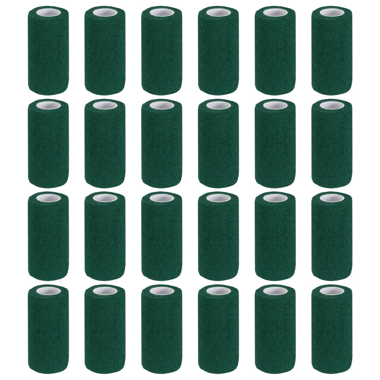 PATIKIL Self Adhesive Bandage Wrap 177" x 4", 24 Pcs Elastic Self Adherent Self Breathable Wrap Tape for Sport Stretch Athletic Wrist Ankle Outdoor Tape, Dark Green