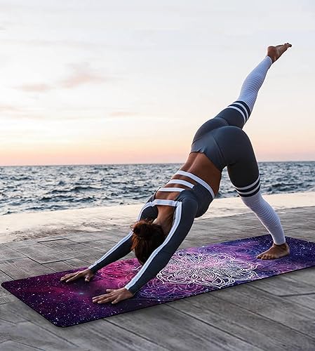 Miniatura 6 de Tapete de yoga antideslizante TPE para hombres y mujeres, tapete de entrenamiento grueso con correa de transporte, tapetes de fitness para