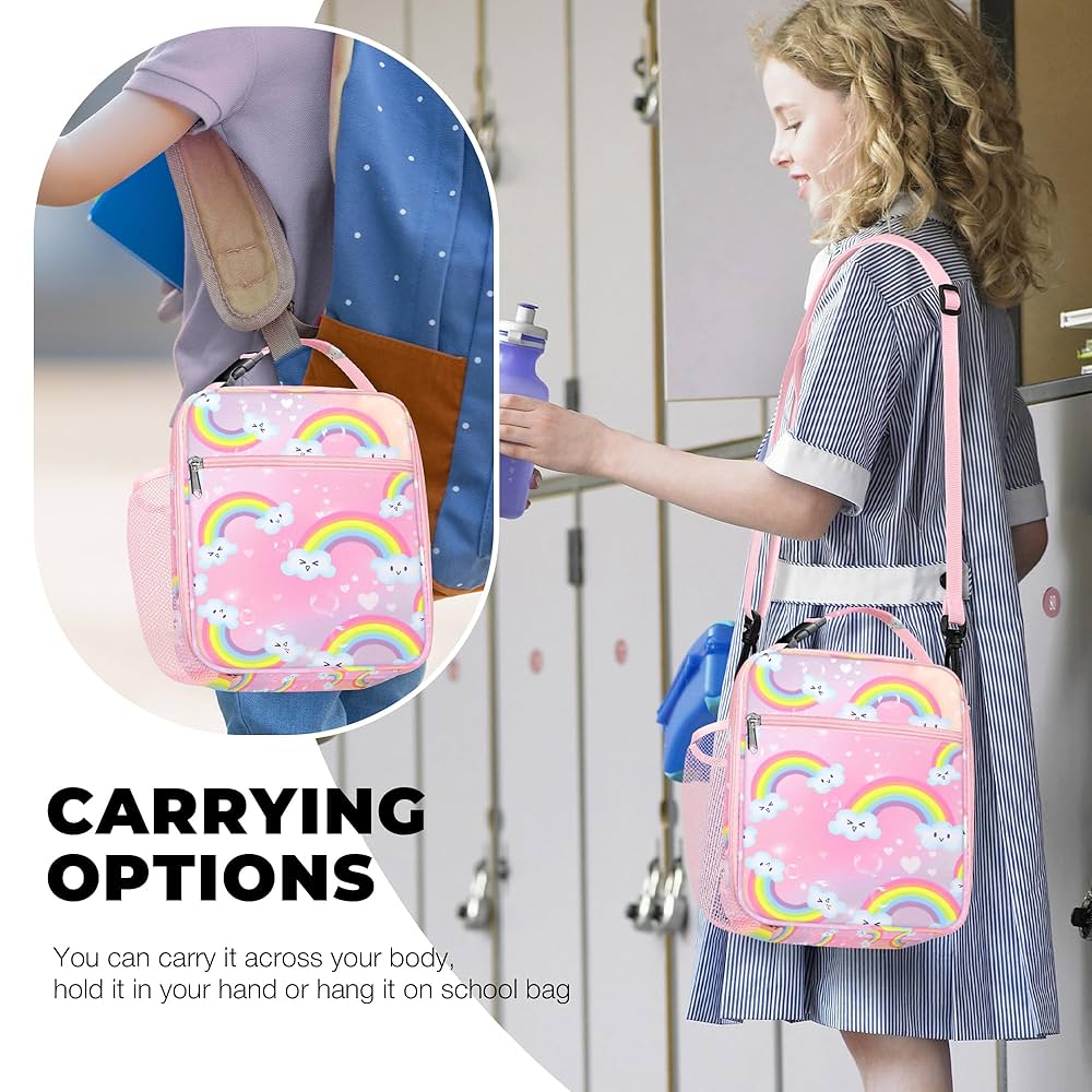 Amazon.com: Clastyle Pink Rainbow Insulated Lunch Bag for