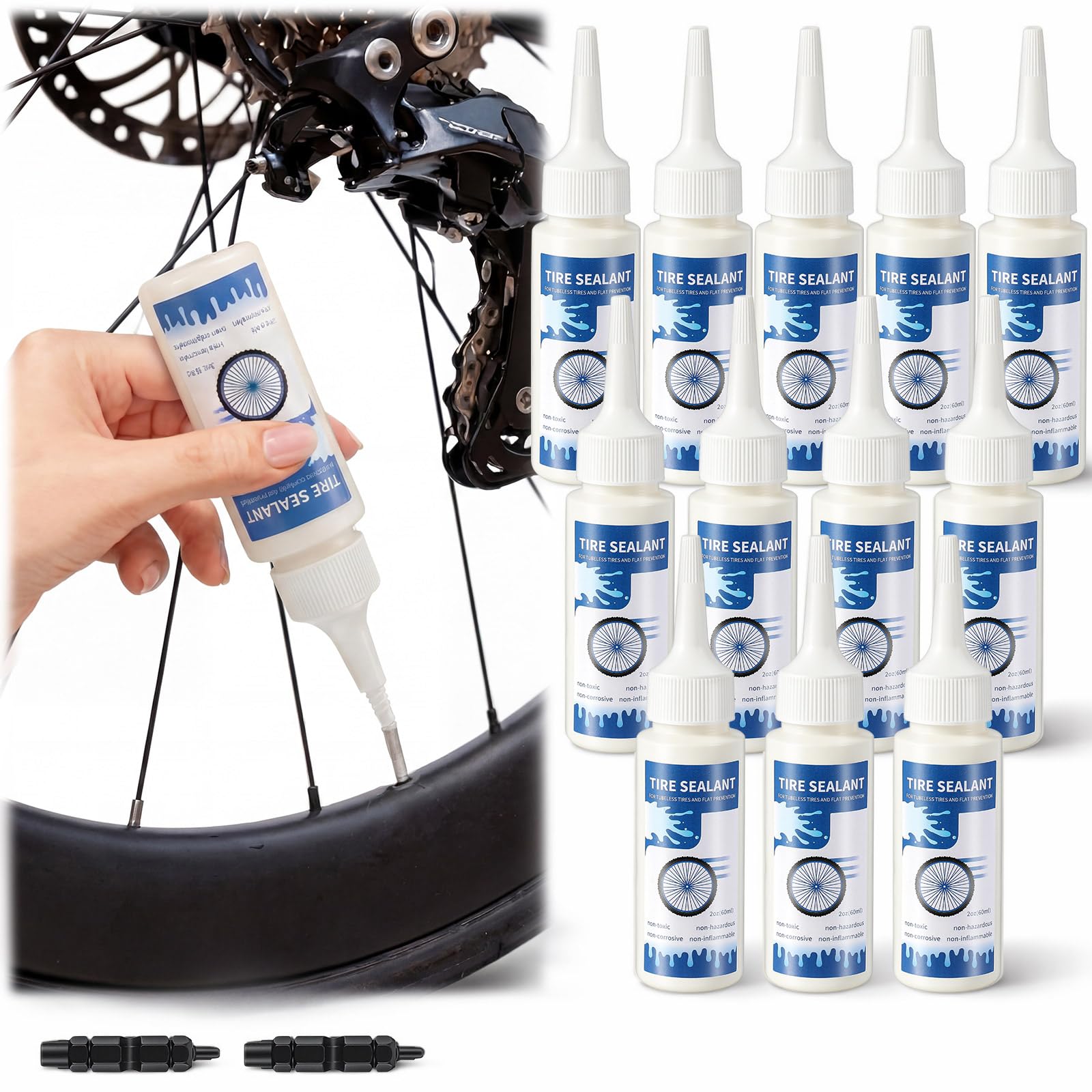 Threlaco 12 Pcs 2oz Tubeless Tire Sealant Tubeless Sealant