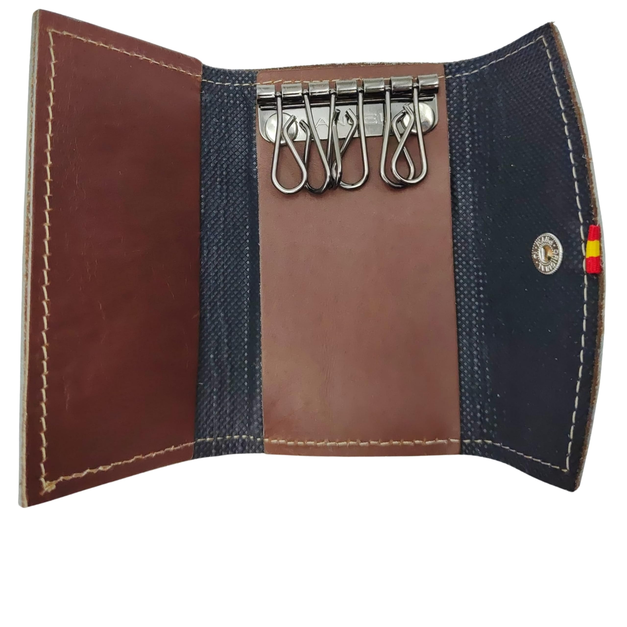 Planta Color Portallaves de Cuero con Monedero – Estuche Organizador de Llaves con Bolsillo y Cierre de Botón – Cartera para llaves para Hombre y Mujer – Elegante.