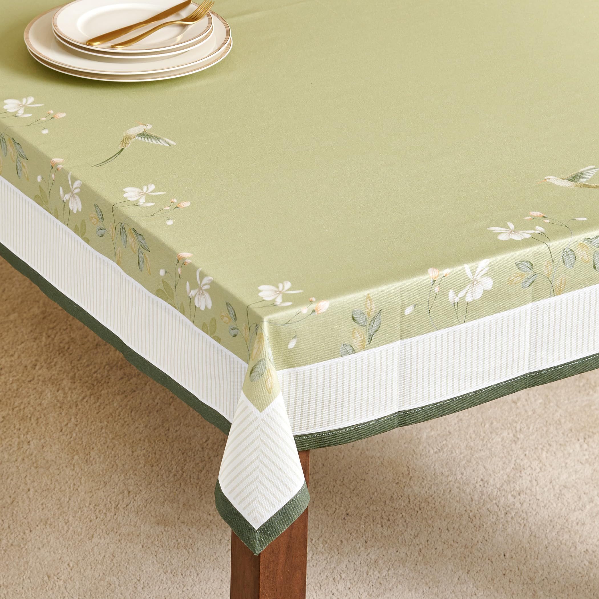 Home Centre Drake Botanica Cotton Floral Print 6-Seater Table Cover - 200x150cm-image-4