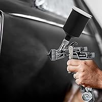 Vista 6 de Master Elite Performance PRO-22 HVLP Pistola de pulverización de pintura a aire con punta de 0.039 pulgadas, taza de 150ml, manómetro de presión