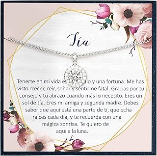 Collar Regalo Para Tía, Joyería, Cumpleaños, Día de la Mujer, Sobrina a Tía Spanish Quote Gift for Tia Gift in Spanish